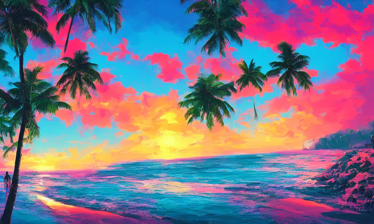 Image similar to paradise beach by alena aenami artworks in 4 k