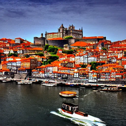 Image similar to porto in portugal photographed by ansel adams