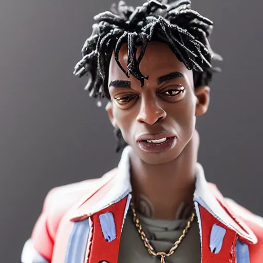 Image similar to playboi carti as a action figure 4 k detailed super realistic