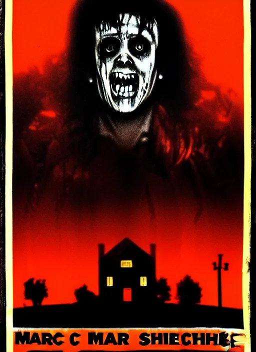 Image similar to 1 9 8 0 s horror movie poster in the style of marc schoenbach