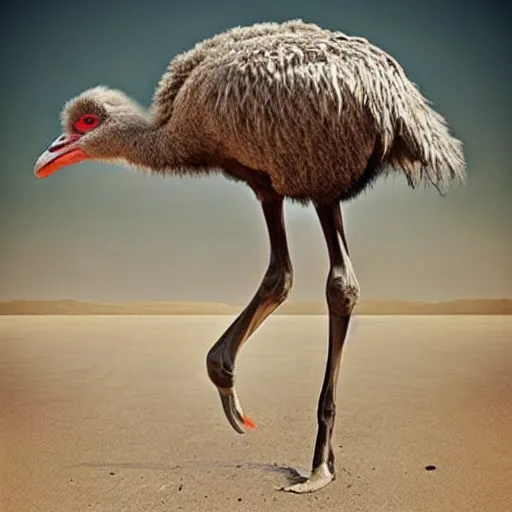 Prompt: an ostrich with muscular human arms.- Photo Manipulation by V3N0MX92