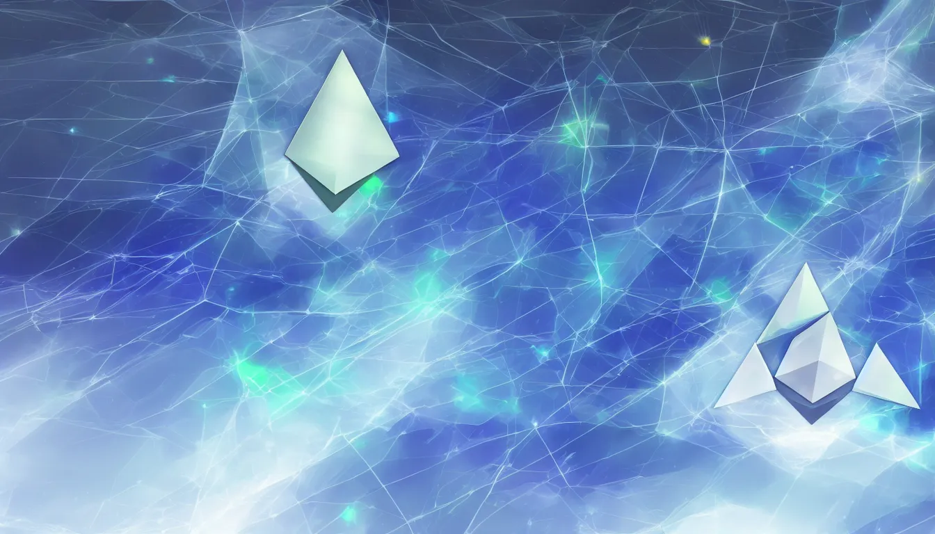 Image similar to Ethereum themed Windows XP desktop wallpaper, trending on artstation