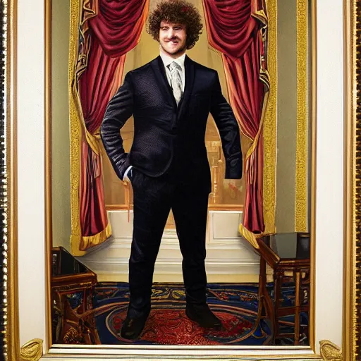 Prompt: ben askren, wearing an ornate suit, presidential portrait