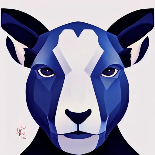 Image similar to face icon vector minimalist mystic goat, loftis, cory behance hd by jesper ejsing, by rhads, makoto shinkai and lois van baarle, ilya kuvshinov, rossdraws global illumination