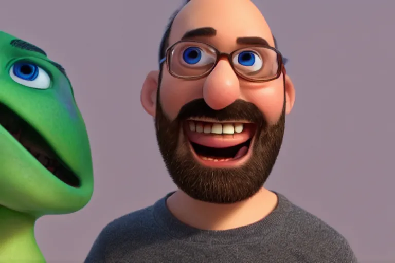 Prompt: still from a pixar movie of michael stevens from vsauce, high quality 3 d render, movie, pixar, renderman, 4 k, artstation