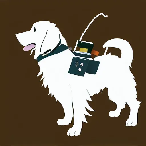 Image similar to a golden retriever ghostbuster, furry fantasy art