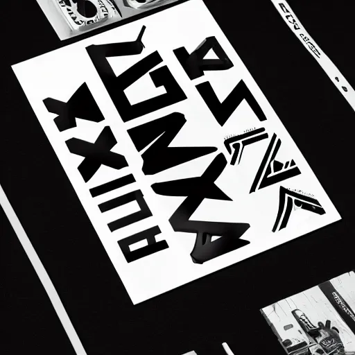 Image similar to black on white graphic design in style of david rudnick, eric hu, guccimaze, acid, y 2 k, 4 k sharpening,