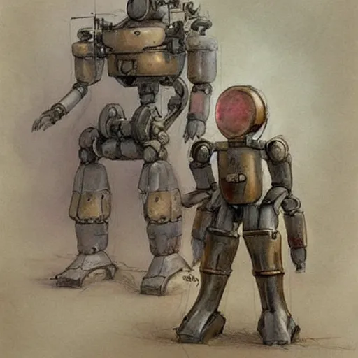 Prompt: (((((((((((cluttered inventors shop full of robots))))))))))) . muted colors. by Jean-Baptiste Monge !!!!!!!!!!!!!!!!!!!!!!!!!!!!!!!!!!!!!!!!