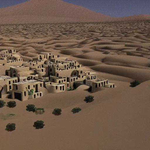 Image similar to a desert village