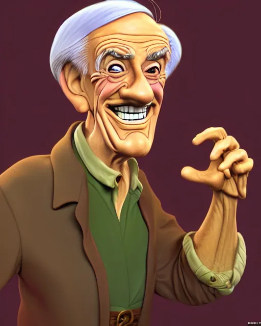 Image similar to friendly old man character portrait, by don bluth, highly detailed, dynamic shadows, 4 k, wallpaper - 1 0 2 4