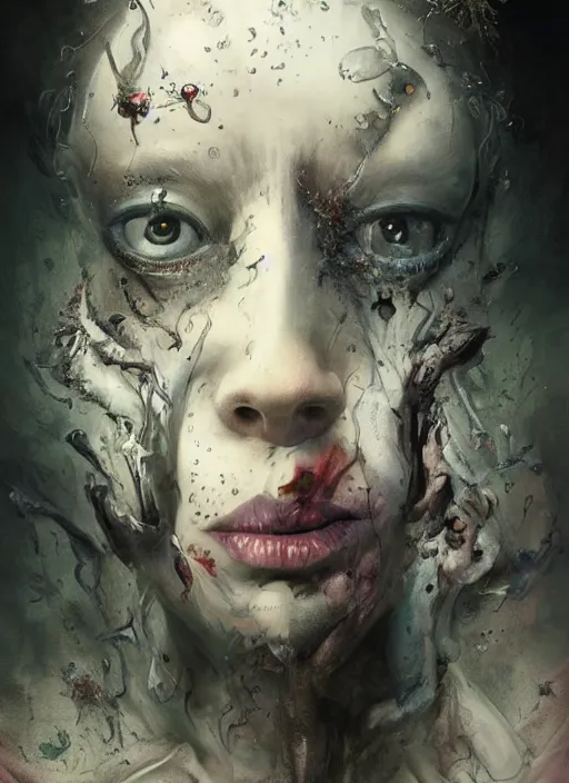 Prompt: Our lives are not our own. We are bound to others, past and present, and by each crime and every kindness, we birth our future. diabolical, dark, mystical, intrincate, maximalism, by Marco Mazzoni, Otto dix and Ryohei Hase