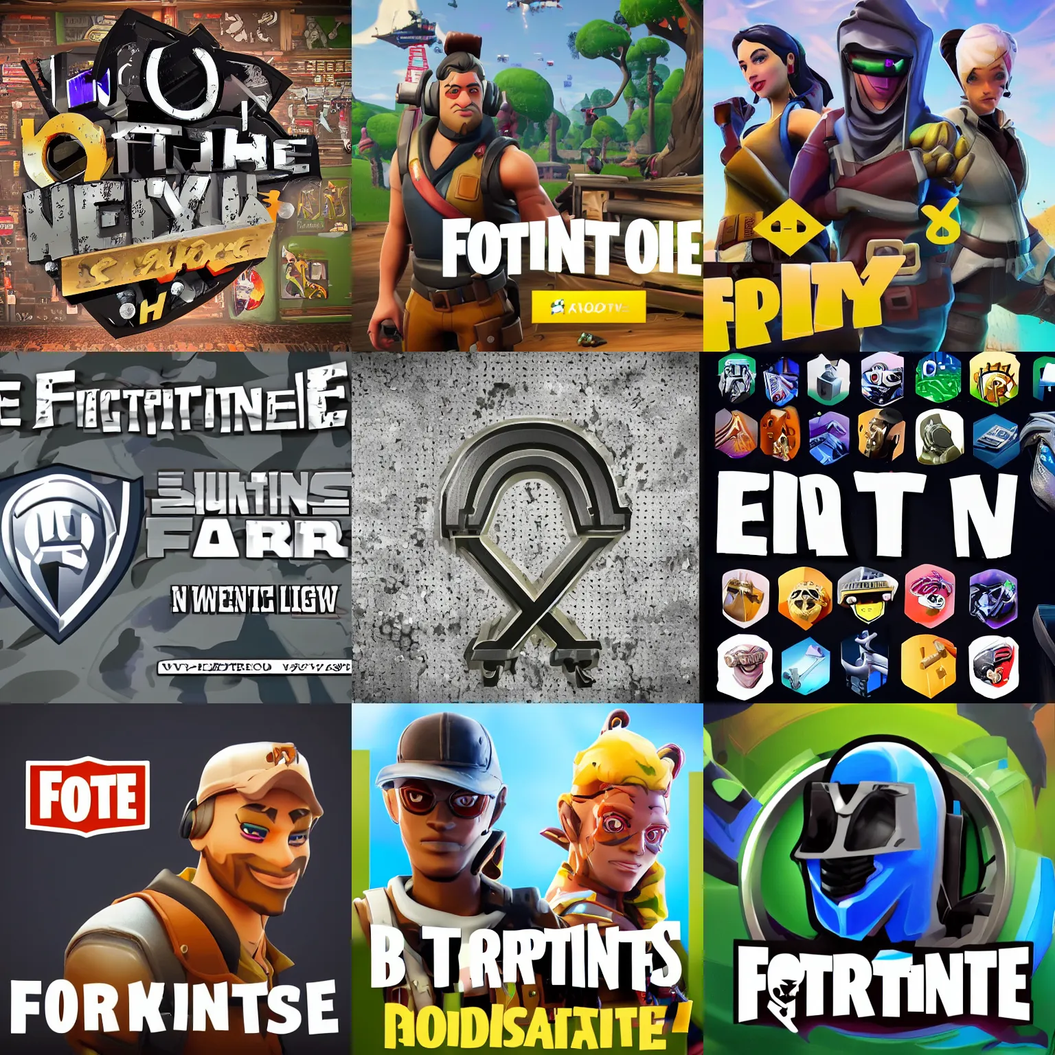 Prompt: Fortnite text logo English