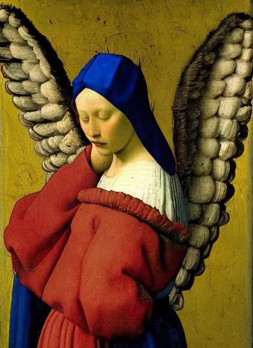 Image similar to angel wings, Medieval painting by Jan van Eyck, Johannes Vermeer