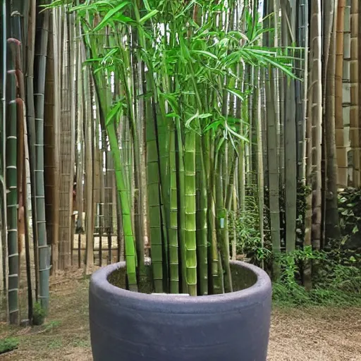 Image similar to a bamboo plant in a pot, Hiroaki Tsutsumi style