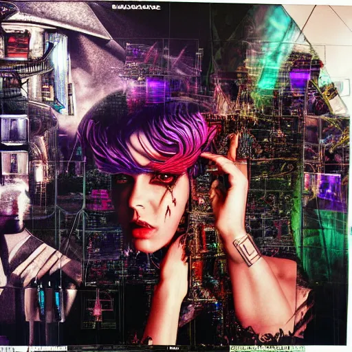 Prompt: warlock architect cyberpunk realism, lust, photo realism, style of david lachapelle, 3 5 mm