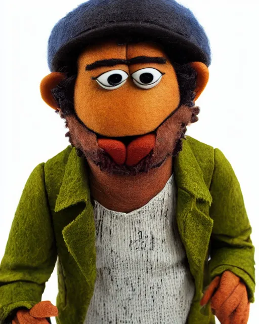 Image similar to tuco salamanca as a muppet. highly detailed felt. hyper real photo. 4 k.