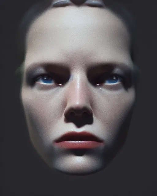 Image similar to two in the void, stephen conroy, filonov, beautiful face, octane rendering