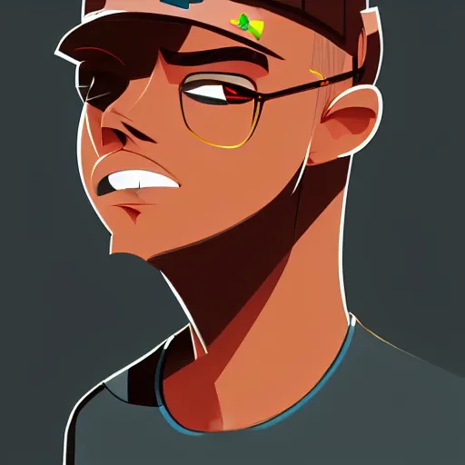 Image similar to 2 d character design, male rapper, vector art, digital art, portrait, 4 k, 8 k, sharp focus, smooth, illustration, concept art, music artist