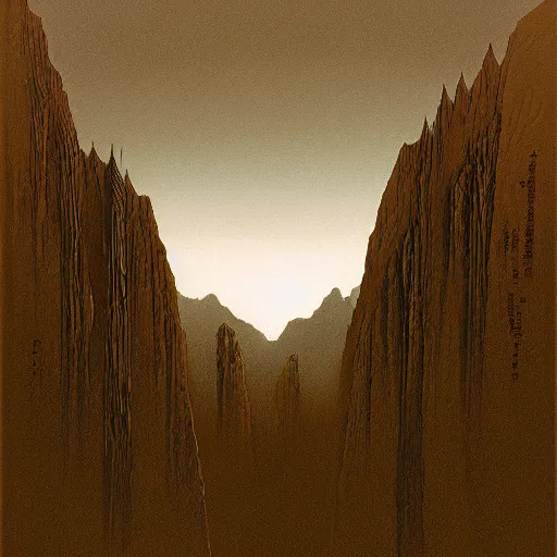 Prompt: munich gloomy dark city mountain background in the style of zdzisław beksinski