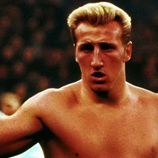 Image similar to movie still of harry kane as ivan drago in rocky 4, cinematic,