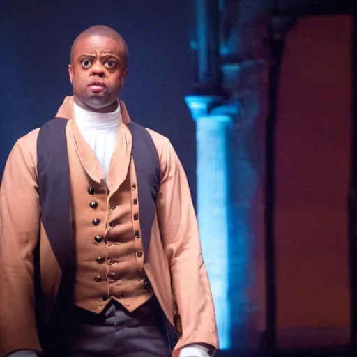 Image similar to Dulé Hill in Hamilton, production still, stage lighting