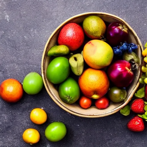 Prompt: stock image of a bowl of fruits