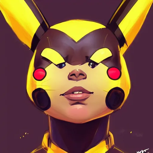 Prompt: an african wearing a pikachu costume, on a super yacht, by guweiz and wlop and ilya kuvshinov and and moebius and bilal and artgerm, symmetrical eyes, aesthetic, gorgeous, stunning, alluring, attractive, half body portrait, artstation, deviantart, pinterest, digital art,