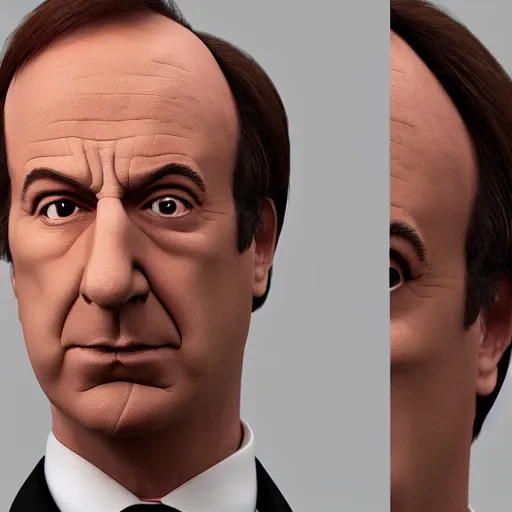 Prompt: saul goodman, stretched face, wide, cgi, render
