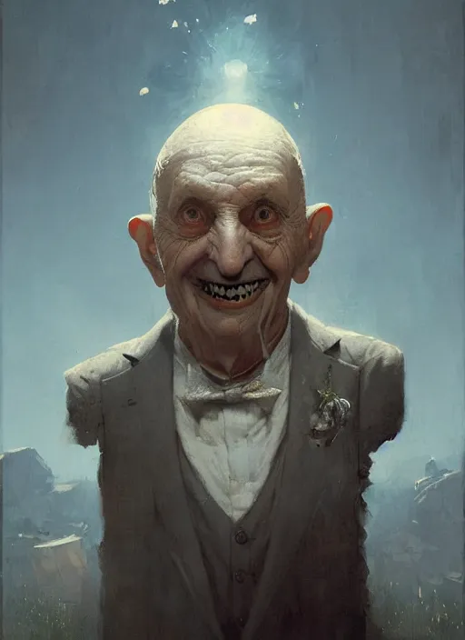 Image similar to portrait of old man humpty dumpty by greg rutkowski