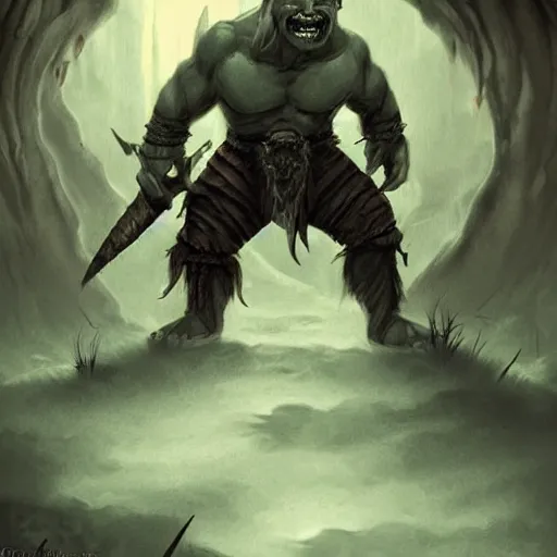 Prompt: A drunk orc, fantasy art, clean digital art, clean background, D&D art style, dark feeling, chill feeling