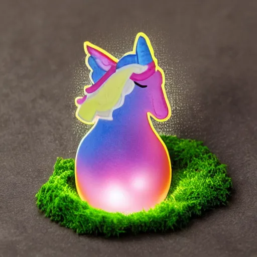 Image similar to egg cracking hatching with unicorn inside