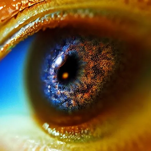 Prompt: Liminal space in outer space, my friend’s beautiful eye macro photography!!!!!