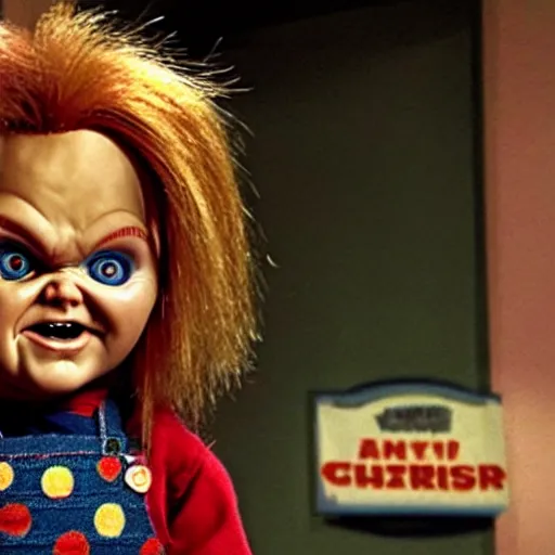 Image similar to Chucky the killer doll on an episode of Full House 8k