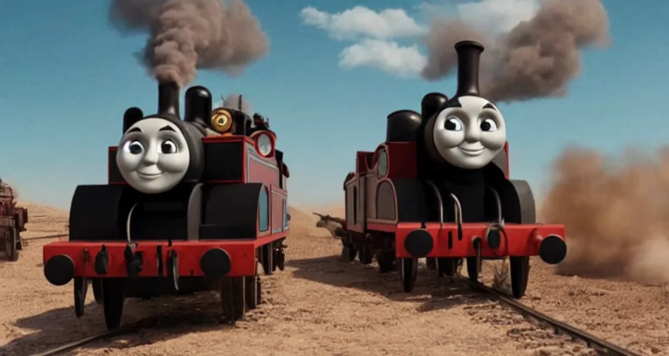 Image similar to Thomas the Tank Engine in MAD MAX: FURY ROAD