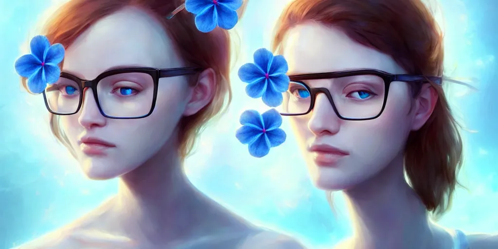 Image similar to epic professional digital art of a bread toast!!! wearing 👓!!!! and a blue flower!!!!, best on artstation, cgsociety, wlop, cosmic, epic, stunning, much detail, much wow, masterpiece, backlight