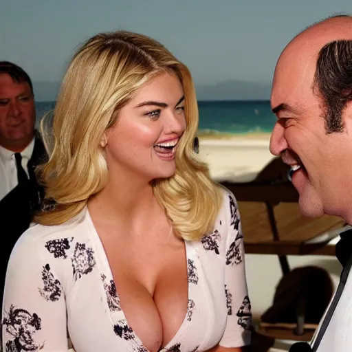 Image similar to kate upton explaining gabagool to tony soprano