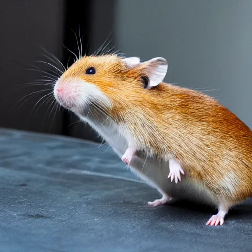 Prompt: muscular hamster, strong hamster, buff hamster, handsome hamster