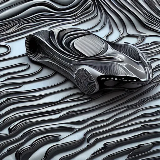 Prompt: big pattern noise car sci-fi organic zaha hadid car ash thorp car khyzyl saleem organic car Daniel Simon design formula 1 car airbus design 25% of canvas and wall structure in the coronation of napoleon painting by Jacques-Louis David and in the blade runner 2049 film search pinterest keyshot product render cloudy plastic ceramic material shiny gloss water reflections ultra high detail ultra realism 4k in plastic dark tilt shift