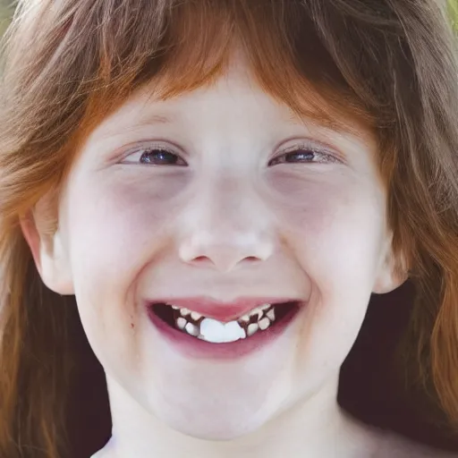 Image similar to A Swiss French Red Haired Girl with a happy smile :: Symmetrical Portrait