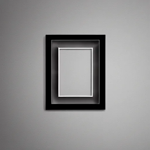 Prompt: a picture frame hanging on the wall, a minimalist painting, pixiv, temporary art, skeuomorphic, ultra hd, sabattier filter