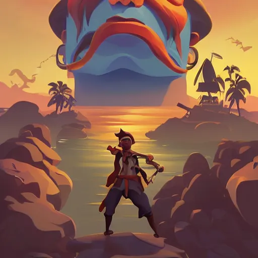 Image similar to painting jack the pirate on sea of thieves game avatar hero smooth face median photoshop filter cutout vector behance hd by jesper ejsing, by rhads, makoto shinkai and lois van baarle, ilya kuvshinov, rossdraws, illustration, art by ilya kuvshinov and gustav klimt