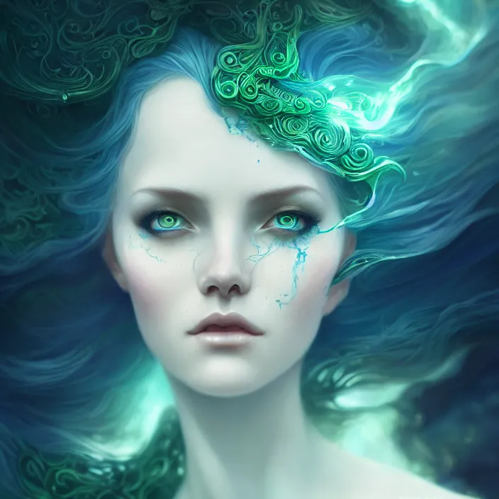 Prompt: earth by charlie bowater and anna dittmann and artgerm and clemens ascher, intricate, elegant, blue and green and white mist, highly detailed, dramatic lighting, sharp focus, octane render, trending on artstation, artstationhd, artstationhq, unreal engine, 4 k, 8 k