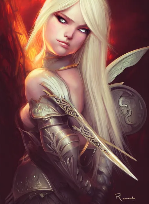 Image similar to blonde combat fairy venizian era, dark fantasy, extremely detailed, sharp focus, portrait, smooth, digital illustration, by rossdraws, frank franzzeta