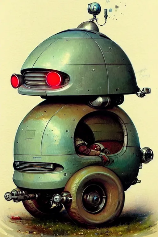 Image similar to ( ( ( ( ( 1 9 5 0 s retro future android robot fat robot turtle wagon. muted colors., ) ) ) ) ) by jean - baptiste monge,!!!!!!!!!!!!!!!!!!!!!!!!!