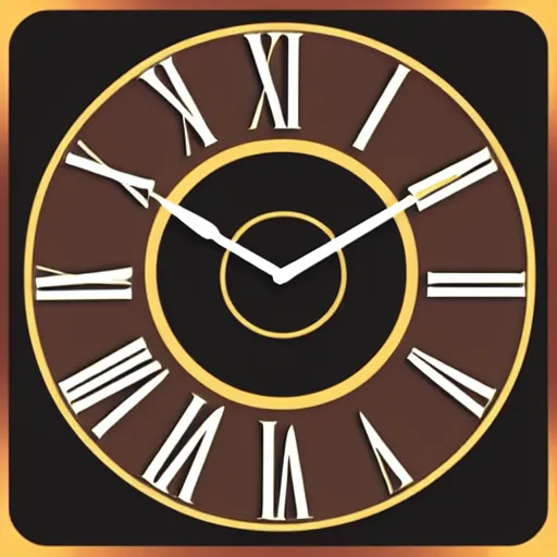 Prompt: [ app logo ]! of a clock, award winning, [ 4 k ], pinterest logos, centered!, golden ratio!, [ symmetrical ]!!