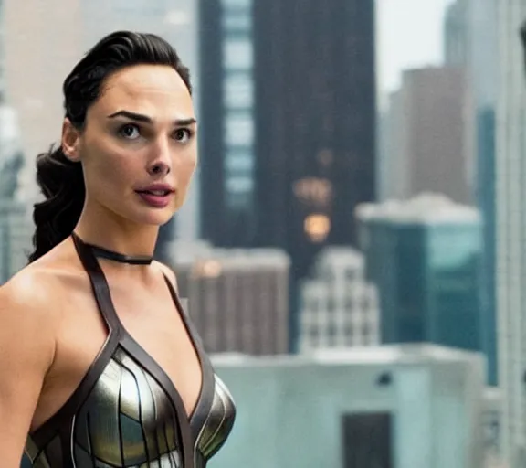 Prompt: Gal Gadot as Margot Robbie in the Wolf of Wall Street