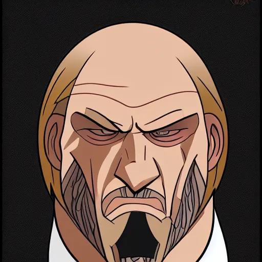 Image similar to Head-to-shoulder shot of Triple H as a Disney villain, Disney, cartoon, Disney style, 2d, drawn image, beautifully drawn, Disney 2d animation still, digital 2D animation, traditional animation, Disney style, Disney animation, Deviantart, very coherent symmetrical artwork, heroic look, artstation