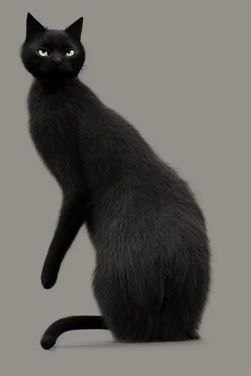 Image similar to a black cat wearing a formal overcoat, portait, photo, profile, picture, octane render, unreal engine 5, hyperrealistic, concept art, digital art
