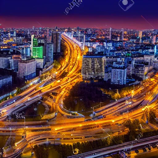 Image similar to 90mm photo of moscow at night