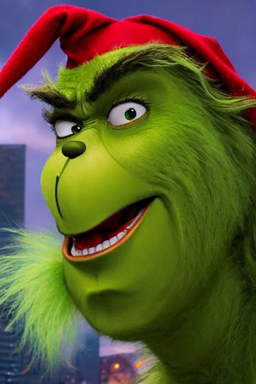 Image similar to The Grinch that stole Ironman's armor, Ironman Grinch, 4k